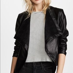 BB Dakota Drape Front Leather Jacket